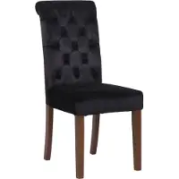 CLP Silla de comedor , tapizada con respaldo, modelo Lisburn. Silla de cocina con patas de caucho que protegen el suelo, color: negro, material: terciopelo