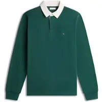 Tommy Hilfiger Camiseta 'ESSENTIAL' verde oscuro / blanco