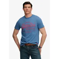 Superdry para hombre. M1012458A Camiseta Classic azul (L), Casual, Algodón, Manga corta, outlet 2026.