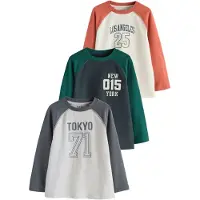 Next Camiseta gris claro / gris oscuro / verde oscuro / naranja / blanco