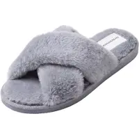 Americandreams Zapatillas de casa 'Lou' gris claro