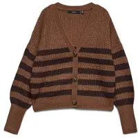 Vero Moda Cárdigan 'VMLEA' chocolate / marrón oscuro