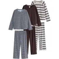 Next Pijama crema / azul claro / marrón