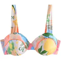 Lipsy Top de bikini amarillo / verde / naranja / blanco