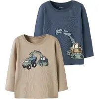 Name it Camiseta 'NMMKarke' beige oscuro / azul oscuro / verde pastel / negro