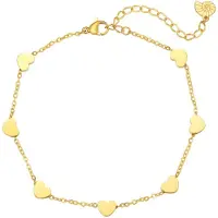 Hey Happiness Joyería para pies 'Hearts' oro