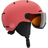 Salomon - Cascos esquís niños - Orka Visor Sun Kissed Coral - Talla Infantil M - Rosa