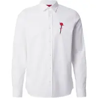 HUGO Camisa 'Emero' rojo sangre / negro / blanco