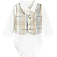 Cool Club Pijama entero/body beige / gris / blanco