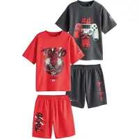 Next Pijama antracita / rojo / negro / blanco