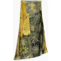 Desigual , Falda Larga Estampada, Mujer, Viscosa, Verde, M