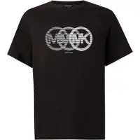 Michael Kors para hombre. CT6531IFV4 Camiseta Split Victory Logo negro (L), Casual, Algodón, Manga corta, outlet 2026.