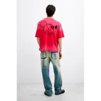 Desigual , Camiseta bordado Mickey, Hombre, Algodon, Rojo, L