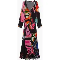 Desigual , Vestido Estampado Manga Larga M. C. Lacroix, Mujer, Poliester, Negro, S