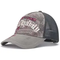 Ed Hardy Gorra 'Floral Tattoo City Vintage' gris / antracita / magenta / blanco