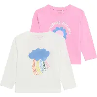 Name it Camiseta 'NMFLINDALI' azul claro / amarillo / rosa claro / blanco
