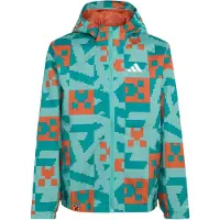 Adidas adidasChaqueta impermeable Minecraft Terrex CLIMAPROOF de dos capas 116 St Fade Ocean / Equipment Green / Fox Orange Niño