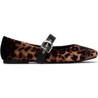 Xti para mujer. 14648501-MARRON Bailarinas 146485 marrón (39), Plano, Hebilla, Casual, Animal print, Terciopelo, outlet 2026.