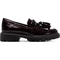 Carmela para mujer. 16437902-BURDEOS Mocasines de Piel 164379 granate (36), 3 a 5cm, Ninguno, Casual, Clásico, Charol, outlet 2026.