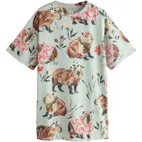 Next Camiseta de noche crema / azul claro / cognac / frambuesa