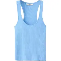 Mango Top de punto 'LAURA' azul claro