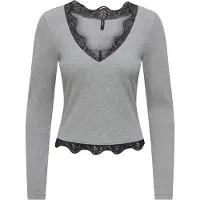 ONLY Camiseta 'ONLFENJA' gris moteado / negro