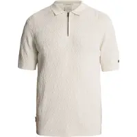 Cast iron Camiseta 'Polo shirt in cotton/modal with zipper' beige claro