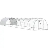 vidaXL Refugio para gallinas, color plateado, 800 x 150 x 100 cm, acero galvanizado