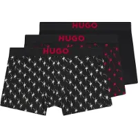 HUGO Calzoncillo boxer rojo fuego / negro / blanco