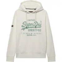 Superdry para hombre. M2014626A Sudadera con capucha Classic blanco roto (L), Casual, Algodón, outlet 2026.