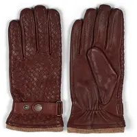 Howard London Guantes con dedos 'Leather Gloves Axel Brown' marrón