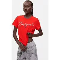 Desigual , Camiseta 100% Algodón, Mujer, Algodon, Rojo, XL