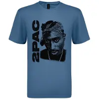 Rockshirts Camiseta 'Tupac Portrait T-Shirt' azul