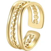 Hey Happiness Anillo 'Layered Bead' oro