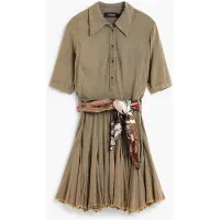 Desigual , Vestido Manga Larga Camisero, Mujer, Algodon, Verde, M