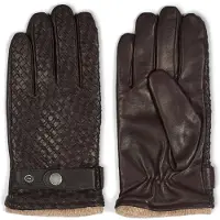 Howard London Guantes con dedos 'Axel' marrón oscuro