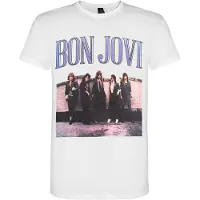 Bon Jovi Camiseta 'Band Cracked T-Shirt' blanco
