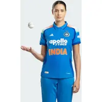 Adidas Camiseta de fútbol 'Indien Cricket Odi' azul / naranja / blanco