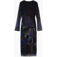 Desigual , Vestido tul estampado M. C. Lacroix, Mujer, Poliester, Azul, L