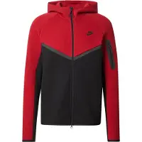 Nike Sudadera con cremallera 'Tech Fleece' gris oscuro / rojo / negro