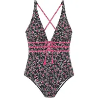 LASCANA Traje de baño magenta / negro / blanco