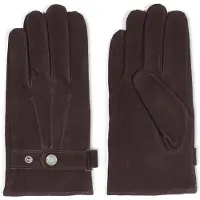 Howard London Guantes con dedos 'Leather Gloves Jacob Dark Brown' marrón oscuro