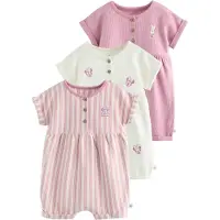 Next Pijama entero/body rosa / blanco natural