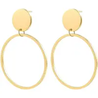 Hey Happiness Pendientes 'Round Drop Hoop' oro