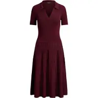 Ralph Lauren Vestido de punto rojo oscuro