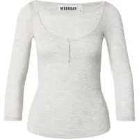Weekday Camiseta gris claro
