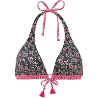 LASCANA Top de bikini rosa / negro / blanco