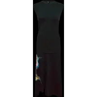 Desigual , Vestido Flores Asimétrico, Mujer, Algodon, Negro, XL
