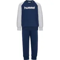 Hummel Chándal azul oscuro / gris moteado / blanco
