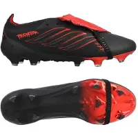 Adidas adidasBota de fútbol Predator Elite L-TECH con lengüeta plegable para césped natural seco 38 Core Black / Core Black / Vivid Red Unisex